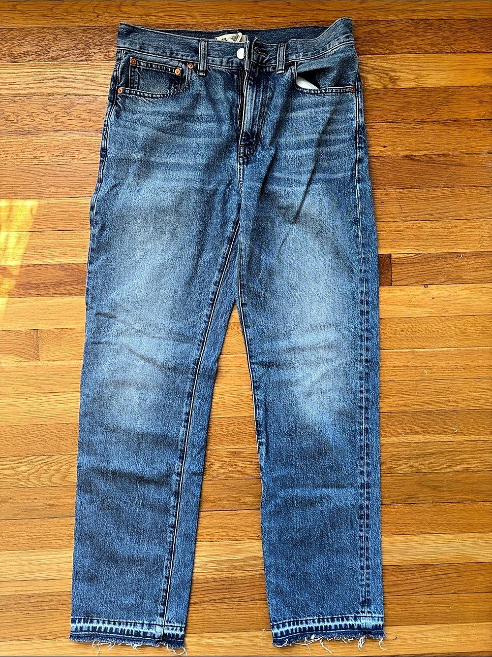 Madewell "The Rail Straight Jean Straight Leg Jeans" in Blue Waist 27